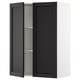 SEKTION Gabinete de pared+2 puertas, blanco/Lerhyttan teñido en negro, 30x15x40 "