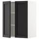 SEKTION Gabinete de pared+2 puertas, blanco/Lerhyttan teñido en negro, 24x15x30 "