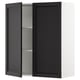 SEKTION Gabinete de pared+2 puertas, blanco/Lerhyttan teñido en negro, 36x15x40 "