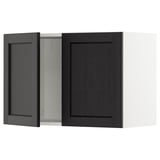 SEKTION Gabinete de pared+2 puertas, blanco/Lerhyttan teñido en negro, 30x15x20 "