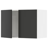 SEKTION Gabinete de pared+2 puertas, blanco/Nickebo antracita mate, 30x15x20 "