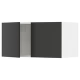 SEKTION Gabinete de pared+2 puertas, blanco/Nickebo antracita mate, 30x15x15 "
