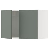 SEKTION Gabinete de pared+2 puertas, blanco/Nickebo verde grisáceo mate, 30x15x20 "