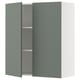SEKTION Gabinete de pared+2 puertas, blanco/Nickebo verde grisáceo mate, 36x15x40 "