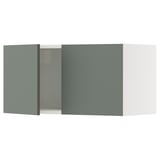SEKTION Gabinete de pared+2 puertas, blanco/Nickebo verde grisáceo mate, 30x15x15 "