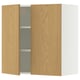 SEKTION Gabinete de pared+2 puertas, blanco/Sinarp chapa de roble, 30x15x30 "