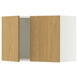 SEKTION Gabinete de pared+2 puertas, blanco/Sinarp chapa de roble, 30x15x20 "