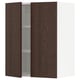 SEKTION Gabinete de pared+2 puertas, blanco/Sinarp marrón, 24x15x30 "
