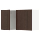 SEKTION Gabinete de pared+2 puertas, blanco/Sinarp marrón, 36x15x20 "