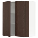 SEKTION Gabinete de pared+2 puertas, blanco/Sinarp marrón, 36x15x40 "
