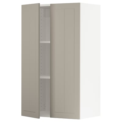SEKTION Gabinete de pared+2 puertas, blanco/Stensund beige, 24x15x40 "