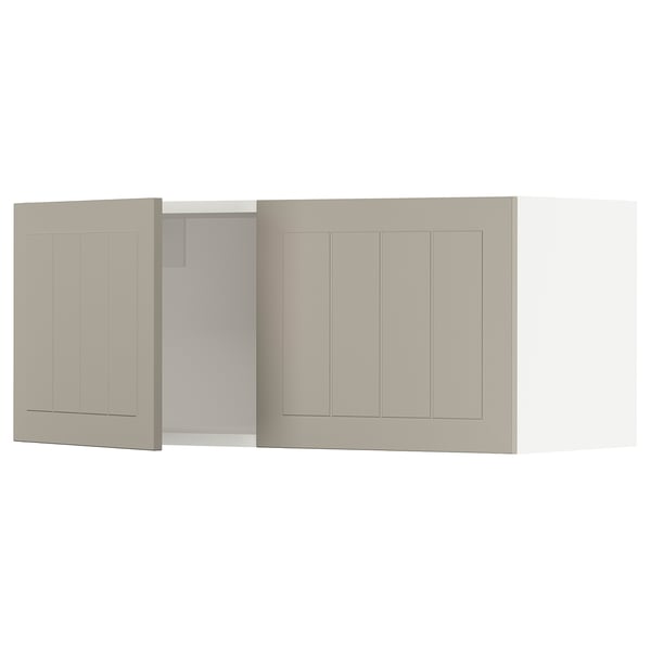 SEKTION Gabinete de pared+2 puertas, blanco/Stensund beige, 36x15x15 "