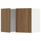 SEKTION Gabinete de pared+2 puertas, blanco/Tistorp efecto nogal marrón, 30x15x20 "