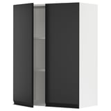 SEKTION Gabinete de pared+2 puertas, blanco/Upplöv antracita mate, 30x15x40 "