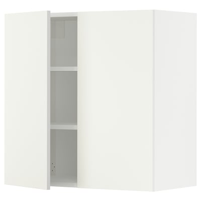 SEKTION Gabinete de pared+2 puertas, blanco/Vallstena blanco, 30x15x30 "