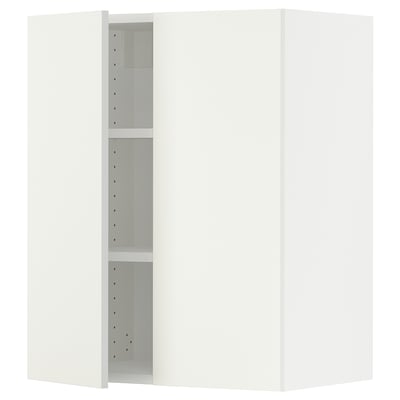 SEKTION Gabinete de pared+2 puertas, blanco/Vallstena blanco, 24x15x30 "