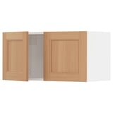 SEKTION Gabinete de pared+2 puertas, blanco/Vedhamn roble, 30x15x15 "