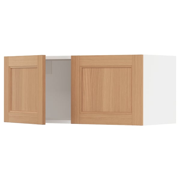 SEKTION Gabinete de pared+2 puertas, blanco/Vedhamn roble, 36x15x15 "