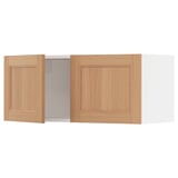 SEKTION Gabinete de pared+2 puertas, blanco/Vedhamn roble, 36x15x15 "
