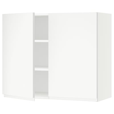 SEKTION Gabinete de pared+2 puertas, blanco/Voxtorp blanco mate, 36x15x30 "