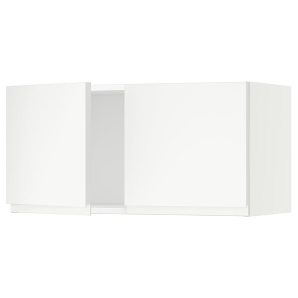 SEKTION Gabinete de pared+2 puertas, blanco/Voxtorp blanco mate, 30x15x15 "