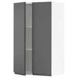 SEKTION Gabinete de pared+2 puertas, blanco/Voxtorp gris oscuro, 24x15x40 "
