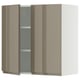 SEKTION Gabinete de pared+2 puertas, blanco/Voxtorp marrón grisáceo oscuro alto brillo, 30x15x30 "