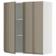 SEKTION Gabinete de pared+2 puertas, blanco/Voxtorp marrón grisáceo oscuro alto brillo, 36x15x40 "