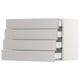 SEKTION Gabinete de pared+4 cajones, blanco Maximera/Lerhyttan gris claro, 30x15x20 "