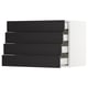 SEKTION Gabinete de pared+4 cajones, blanco Maximera/Lerhyttan teñido en negro, 30x15x20 "