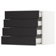 SEKTION Gabinete de pared+4 cajones, blanco Maximera/Lerhyttan teñido en negro, 24x15x20 "