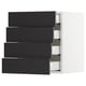 SEKTION Gabinete de pared+4 cajones, blanco Maximera/Lerhyttan teñido en negro, 18x15x20 "
