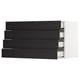 SEKTION Gabinete de pared+4 cajones, blanco Maximera/Lerhyttan teñido en negro, 36x15x20 "