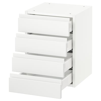 SEKTION Gabinete de pared+4 cajones, blanco Maximera/Voxtorp blanco mate, 15x15x20 "