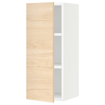 SEKTION Gabinete de pared, blanco/Askersund efecto de fresno claro, 12x15x30 "