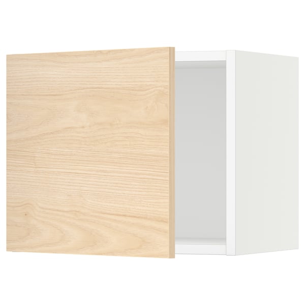 SEKTION Gabinete de pared, blanco/Askersund efecto de fresno claro, 18x15x15 "
