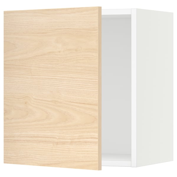 SEKTION Gabinete de pared, blanco/Askersund efecto de fresno claro, 18x15x20 "