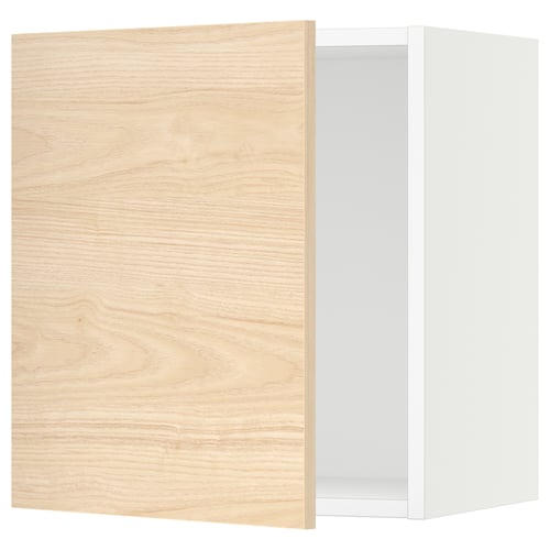SEKTION Gabinete de pared, blanco/Askersund efecto de fresno claro, 18x15x20 "