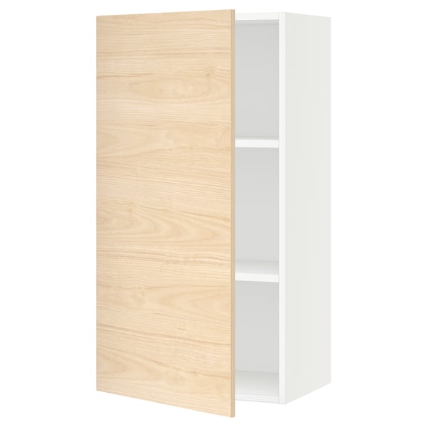 SEKTION Gabinete de pared, blanco/Askersund efecto de fresno claro, 21x15x40 "