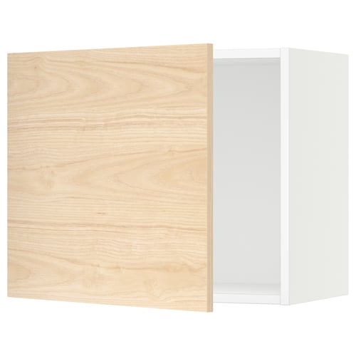 SEKTION Gabinete de pared, blanco/Askersund efecto de fresno claro, 24x15x20 "