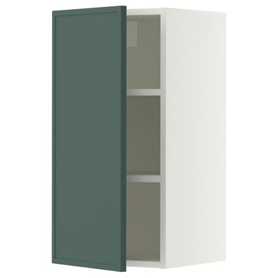 SEKTION Gabinete de pared, blanco/Aspudden gris verdoso oscuro, 15x15x30 "