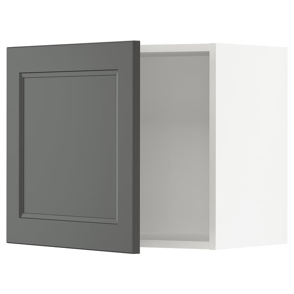 SEKTION Gabinete de pared, blanco/Axstad gris oscuro, 24x15x20 "