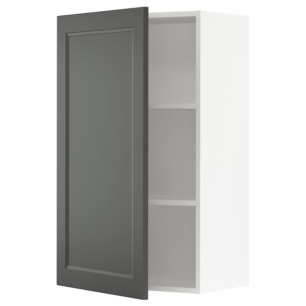 SEKTION Gabinete de pared, blanco/Axstad gris oscuro, 24x15x40 "