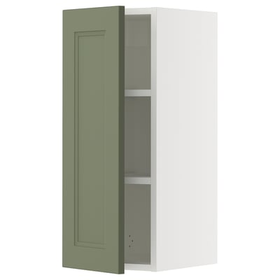 SEKTION Gabinete de pared, blanco/Axstad gris-verde, 12x15x30 "