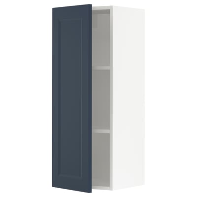SEKTION Gabinete de pared, blanco Axstad/mate azul, 15x15x40 "
