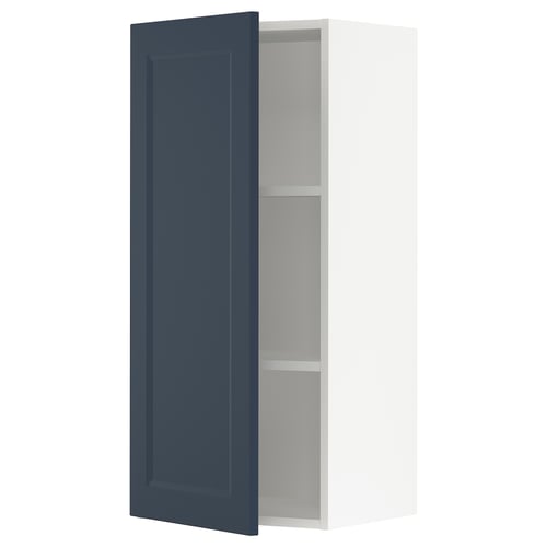 SEKTION Gabinete de pared, blanco Axstad/mate azul, 18x15x40 "