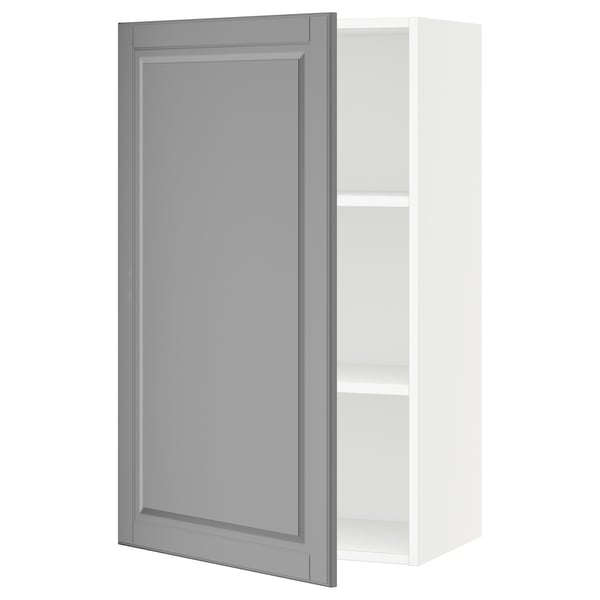 SEKTION Gabinete de pared, blanco/Bodbyn gris, 24x15x40 "