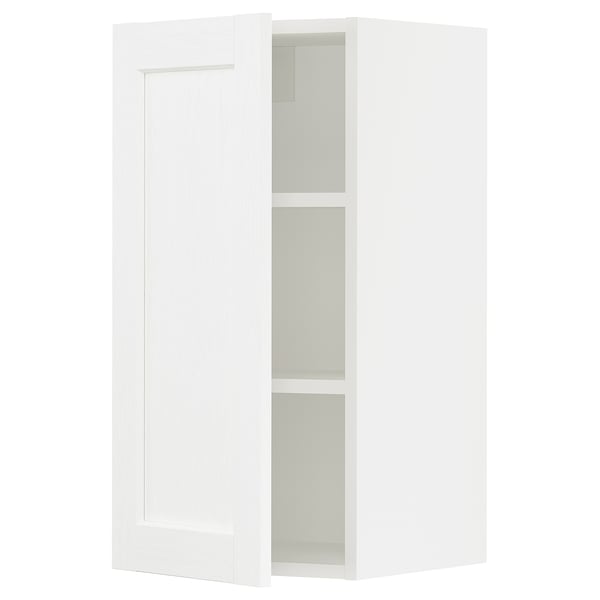 SEKTION Gabinete de pared, blanco Enköping/blanco efecto madera, 15x15x30 "