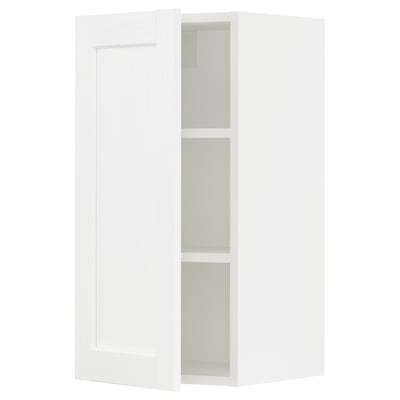 SEKTION Gabinete de pared, blanco Enköping/blanco efecto madera, 15x15x30 "