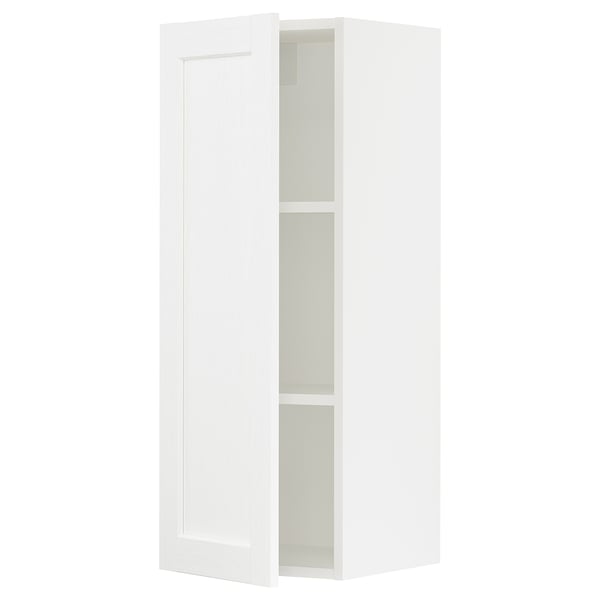 SEKTION Gabinete de pared, blanco Enköping/blanco efecto madera, 15x15x40 "